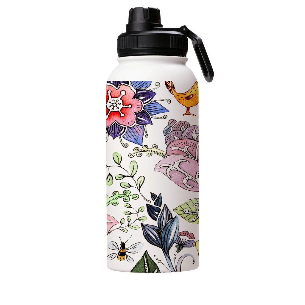 Water Bottles-Hidcote Insulated Stainless Steel Water Bottle-32oz (945ml)-Sport cap-Insulated Steel Water Bottle Our insulated stainless steel bottle comes in 3 sizes- Small 12oz (350ml), Medium 18oz (530ml) and Large 32oz (945ml) . It comes with a leak proof cap Keeps water cool for 24 hours Also keeps things warm for up to 12 hours Choice of 3 lids ( Sport Cap, Handle Cap, Flip Cap ) for easy carrying Dishwasher Friendly Lightweight, durable and easy to carry Reusable, so it's safe for the pla