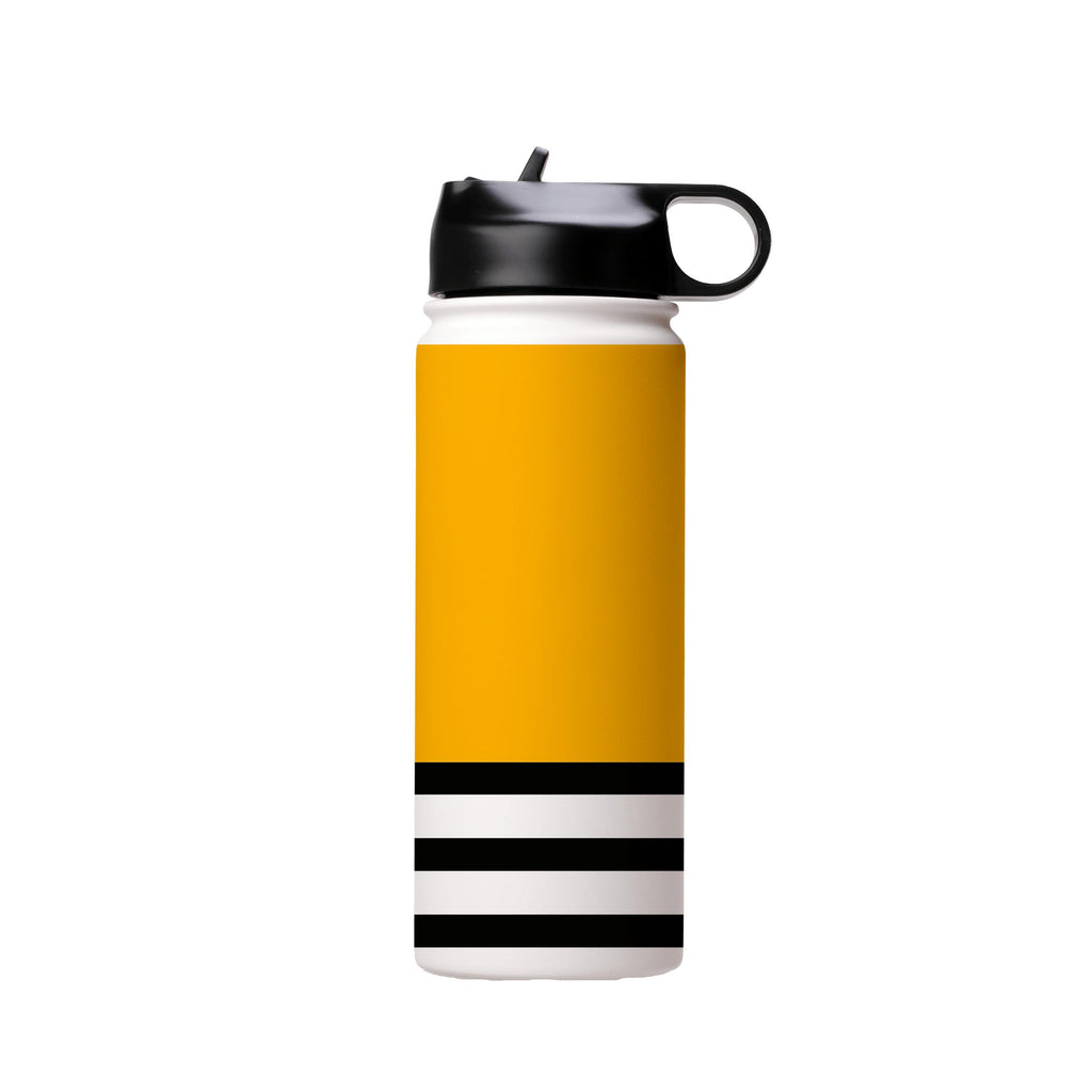 Water Bottles-Honey And Stripes Insulated Stainless Steel Water Bottle-18oz (530ml)-Flip cap-Insulated Steel Water Bottle Our insulated stainless steel bottle comes in 3 sizes- Small 12oz (350ml), Medium 18oz (530ml) and Large 32oz (945ml) . It comes with a leak proof cap Keeps water cool for 24 hours Also keeps things warm for up to 12 hours Choice of 3 lids ( Sport Cap, Handle Cap, Flip Cap ) for easy carrying Dishwasher Friendly Lightweight, durable and easy to carry Reusable, so it's safe fo