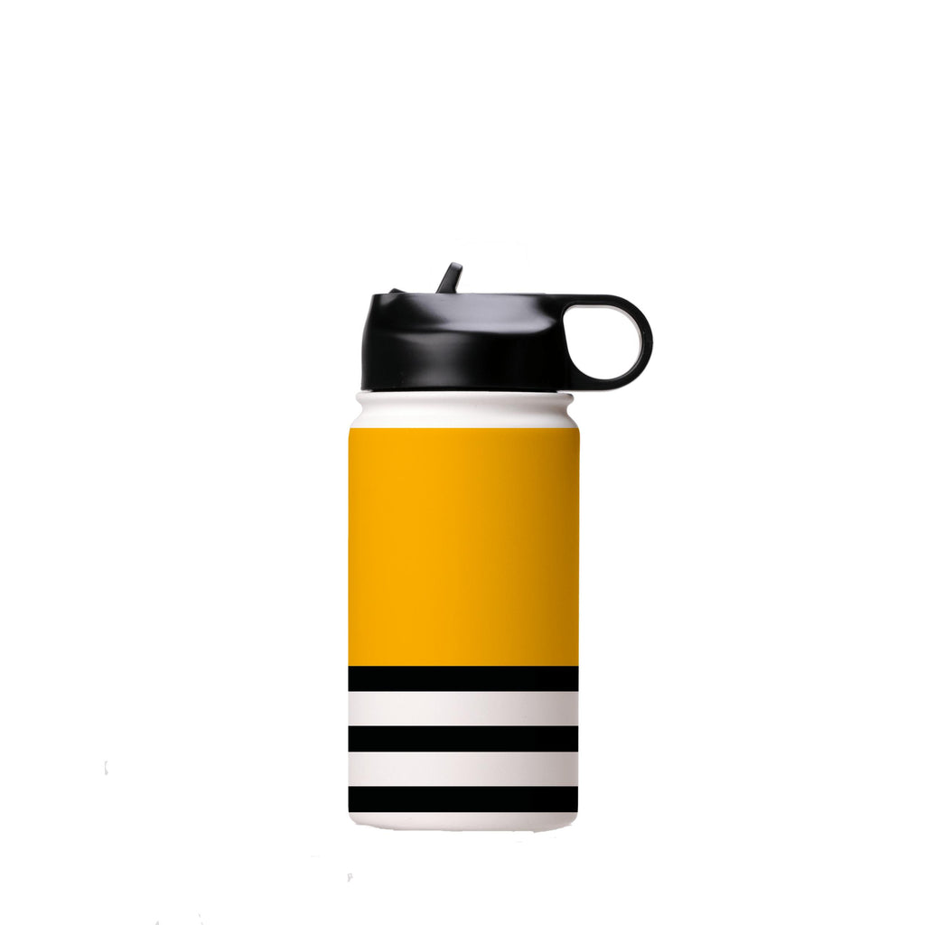 Water Bottles-Honey And Stripes Insulated Stainless Steel Water Bottle-12oz (350ml)-Flip cap-Insulated Steel Water Bottle Our insulated stainless steel bottle comes in 3 sizes- Small 12oz (350ml), Medium 18oz (530ml) and Large 32oz (945ml) . It comes with a leak proof cap Keeps water cool for 24 hours Also keeps things warm for up to 12 hours Choice of 3 lids ( Sport Cap, Handle Cap, Flip Cap ) for easy carrying Dishwasher Friendly Lightweight, durable and easy to carry Reusable, so it's safe fo