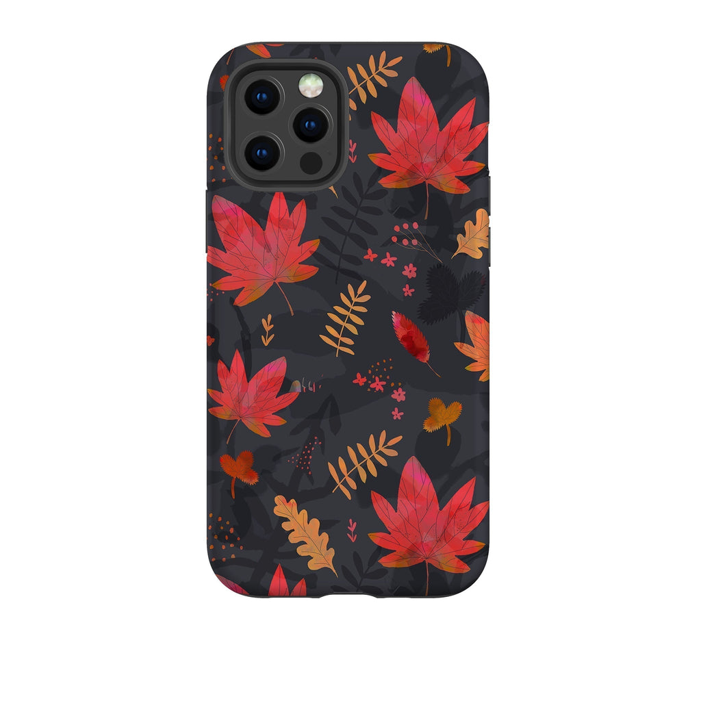 iPhone phone case-Autumn Leaves-Product Details Raised bevel to protect screen from scratches. Impact resistant polycarbonate shell and shock absorbing inner TPU liner. Secure fit with design wrapping around side of the case and full access to ports. Compatible with Qi-standard wireless charging. Thickness 1/8 inch (3mm), weight 30g. Compatibility See drop down menu for options, please select the right case as we print to order.-Stringberry
