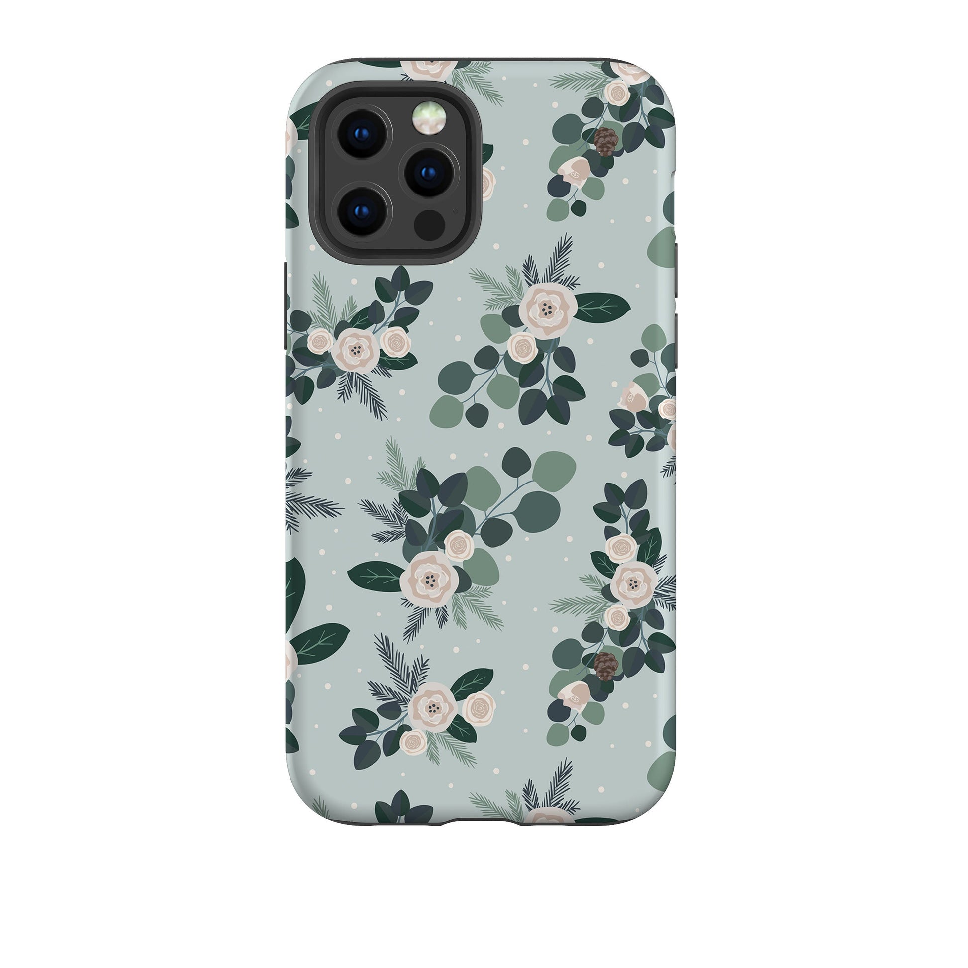 iPhone phone case-Blooms Of Xmas-Product Details Raised bevel to protect screen from scratches. Impact resistant polycarbonate shell and shock absorbing inner TPU liner. Secure fit with design wrapping around side of the case and full access to ports. Compatible with Qi-standard wireless charging. Thickness 1/8 inch (3mm), weight 30g. Compatibility See drop down menu for options, please select the right case as we print to order.-Stringberry