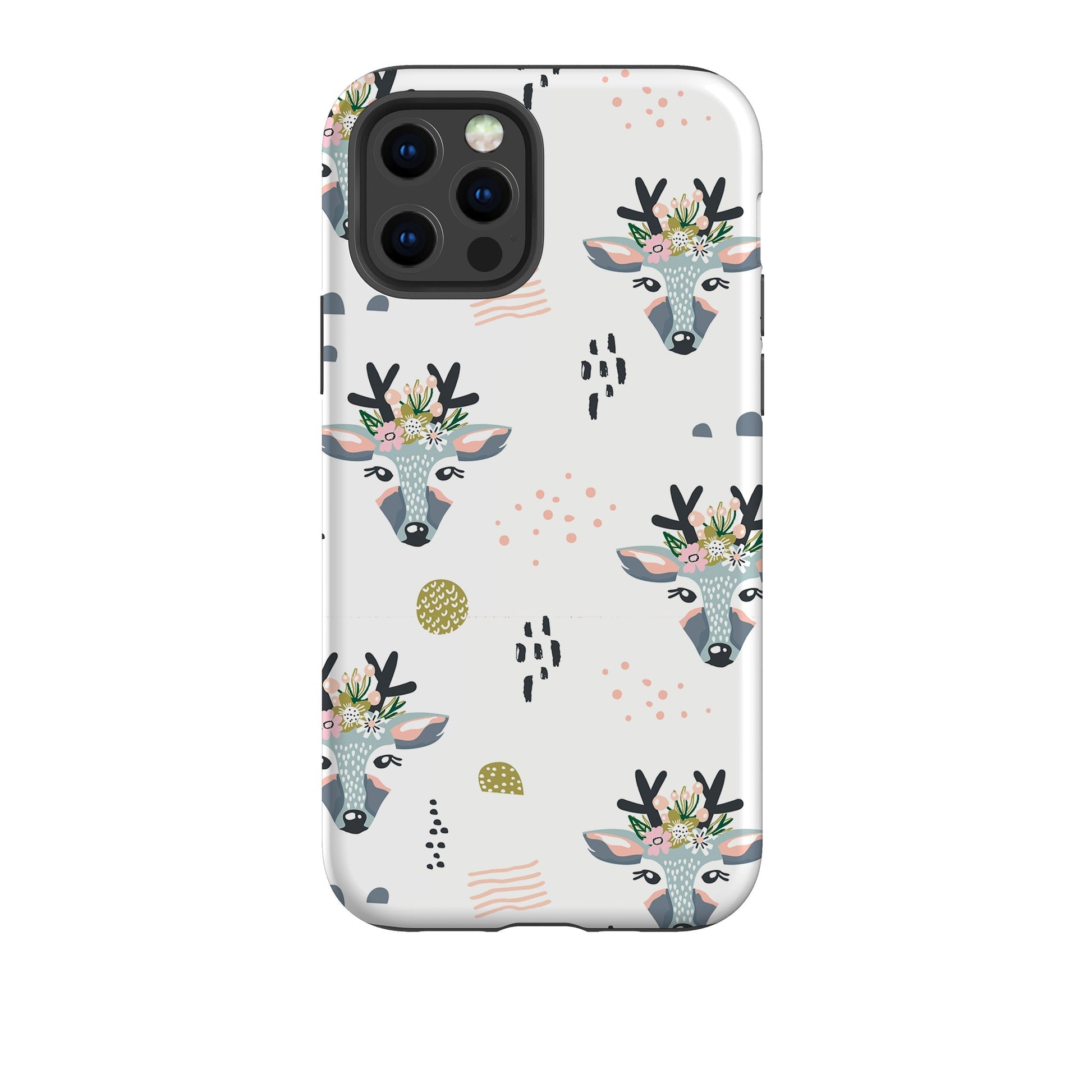 iPhone phone case-Boho Xmas-Product Details Raised bevel to protect screen from scratches. Impact resistant polycarbonate shell and shock absorbing inner TPU liner. Secure fit with design wrapping around side of the case and full access to ports. Compatible with Qi-standard wireless charging. Thickness 1/8 inch (3mm), weight 30g. Compatibility See drop down menu for options, please select the right case as we print to order.-Stringberry