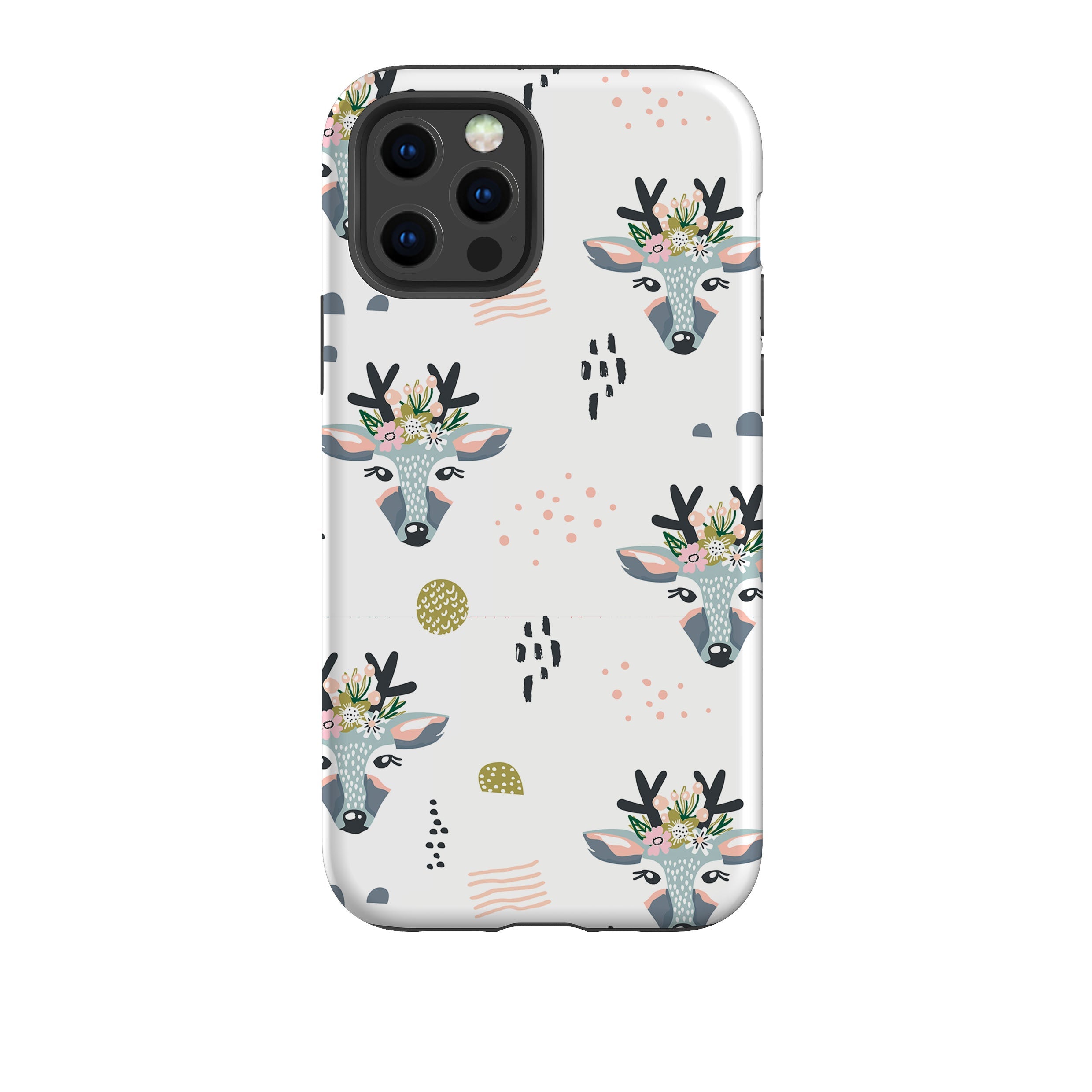 iPhone phone case-Boho Xmas-Product Details Raised bevel to protect screen from scratches. Impact resistant polycarbonate shell and shock absorbing inner TPU liner. Secure fit with design wrapping around side of the case and full access to ports. Compatible with Qi-standard wireless charging. Thickness 1/8 inch (3mm), weight 30g. Compatibility See drop down menu for options, please select the right case as we print to order.-Stringberry