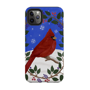 iPhone phone case-Cardinal Wreath By Bex Parkin-Product Details Raised bevel to protect screen from scratches. Impact resistant polycarbonate shell and shock absorbing inner TPU liner. Secure fit with design wrapping around side of the case and full access to ports. Compatible with Qi-standard wireless charging. Thickness 1/8 inch (3mm), weight 30g. Compatibility See drop down menu for options, please select the right case as we print to order.-Stringberry