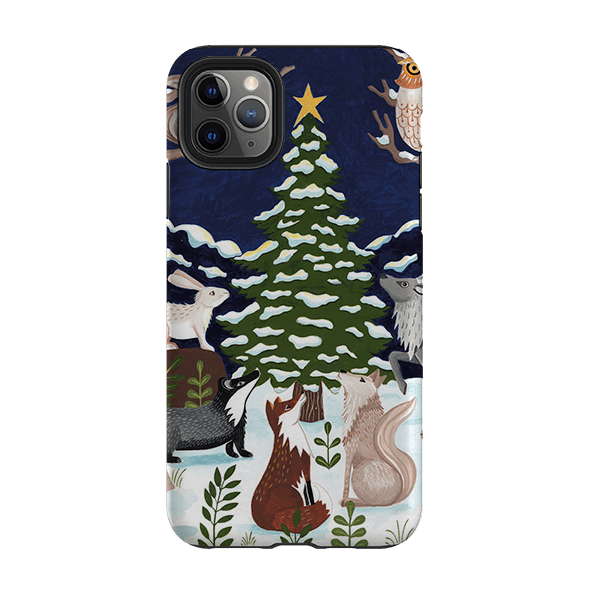 iPhone phone case-Christmas Tree By Bex Parkin-Product Details Raised bevel to protect screen from scratches. Impact resistant polycarbonate shell and shock absorbing inner TPU liner. Secure fit with design wrapping around side of the case and full access to ports. Compatible with Qi-standard wireless charging. Thickness 1/8 inch (3mm), weight 30g. Compatibility See drop down menu for options, please select the right case as we print to order.-Stringberry