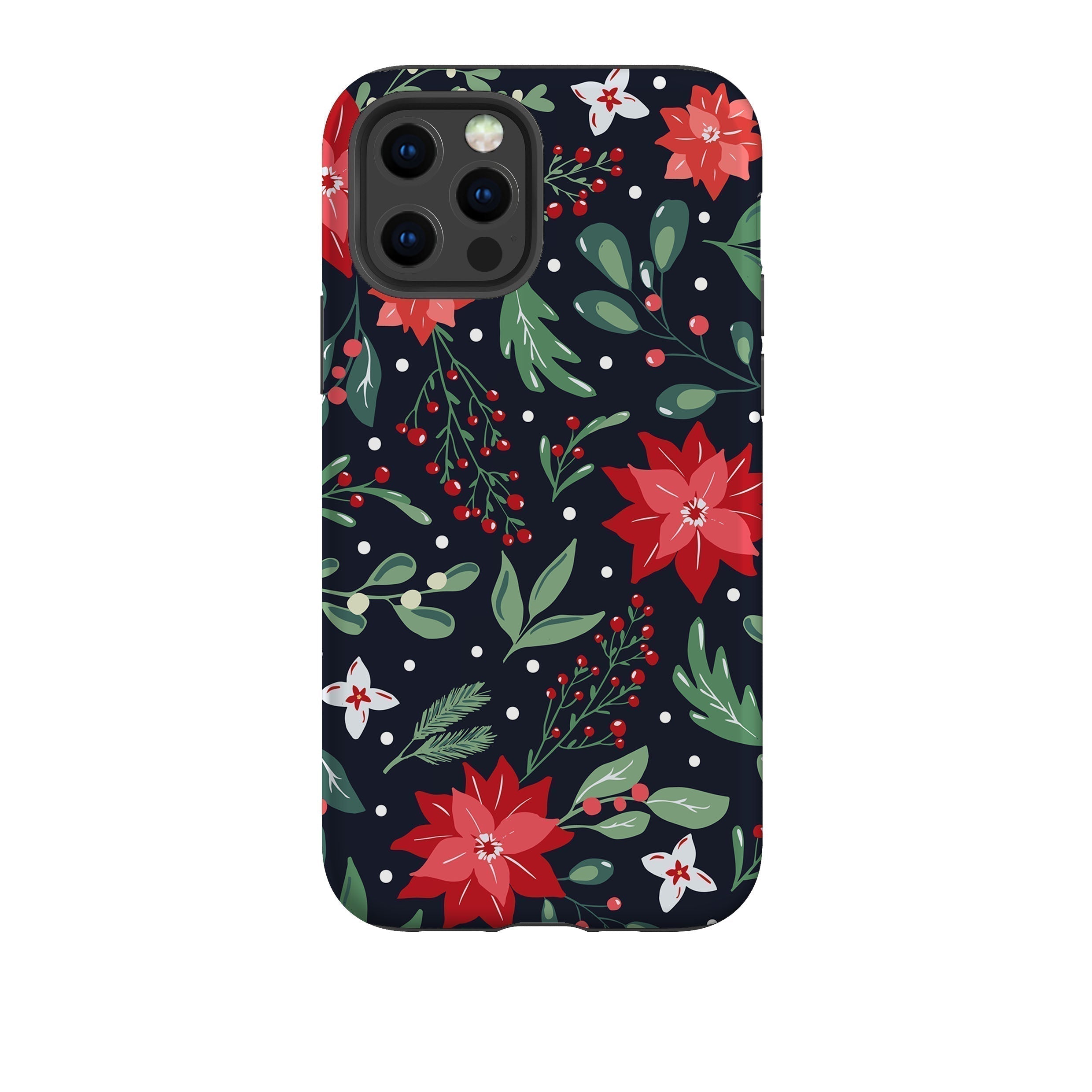 iPhone phone case-Deck The Halls-Product Details Raised bevel to protect screen from scratches. Impact resistant polycarbonate shell and shock absorbing inner TPU liner. Secure fit with design wrapping around side of the case and full access to ports. Compatible with Qi-standard wireless charging. Thickness 1/8 inch (3mm), weight 30g. Compatibility See drop down menu for options, please select the right case as we print to order.-Stringberry