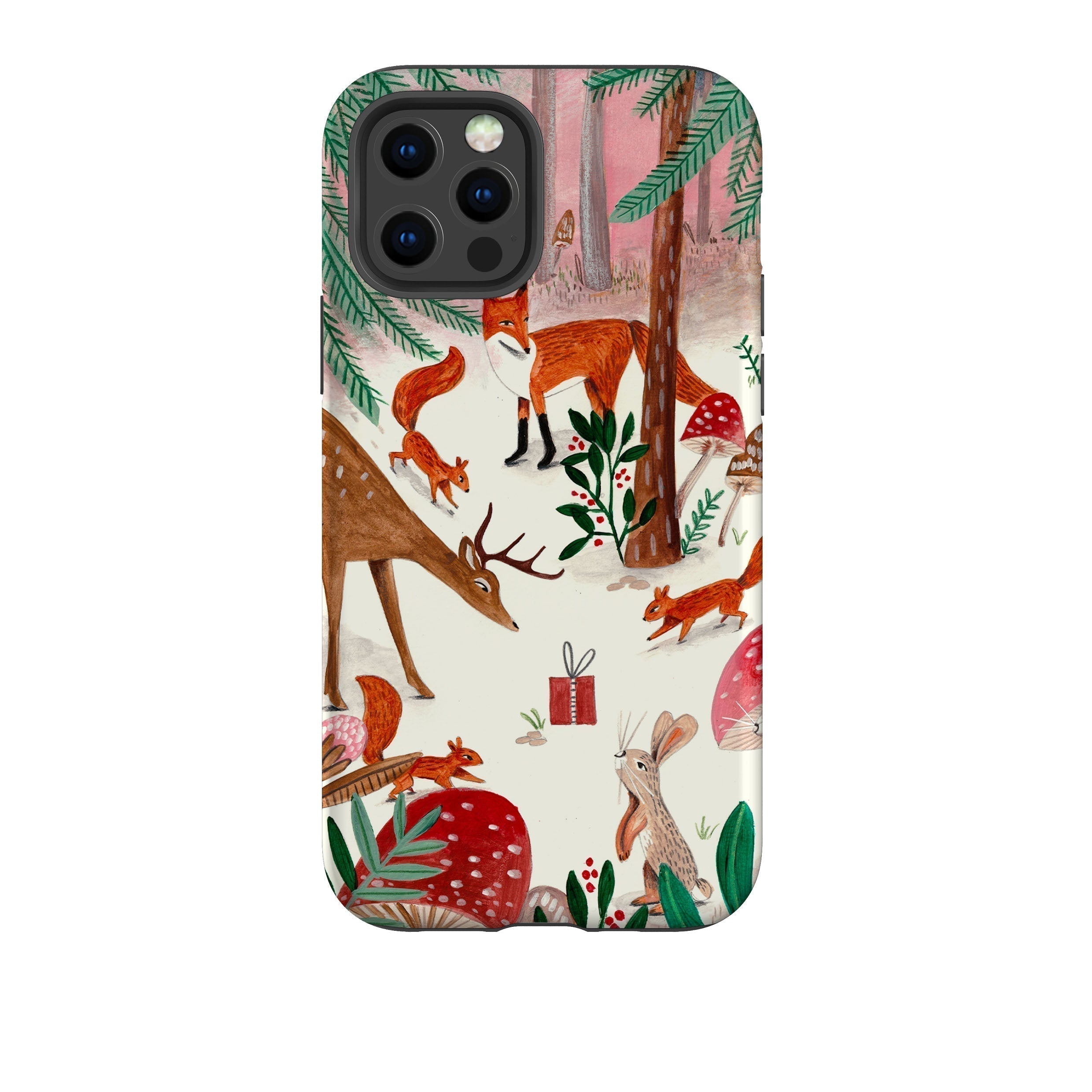 iPhone phone case-Forest Gifts By Caroline Bonne Muller-Product Details Raised bevel to protect screen from scratches. Impact resistant polycarbonate shell and shock absorbing inner TPU liner. Secure fit with design wrapping around side of the case and full access to ports. Compatible with Qi-standard wireless charging. Thickness 1/8 inch (3mm), weight 30g. Compatibility See drop down menu for options, please select the right case as we print to order.-Stringberry
