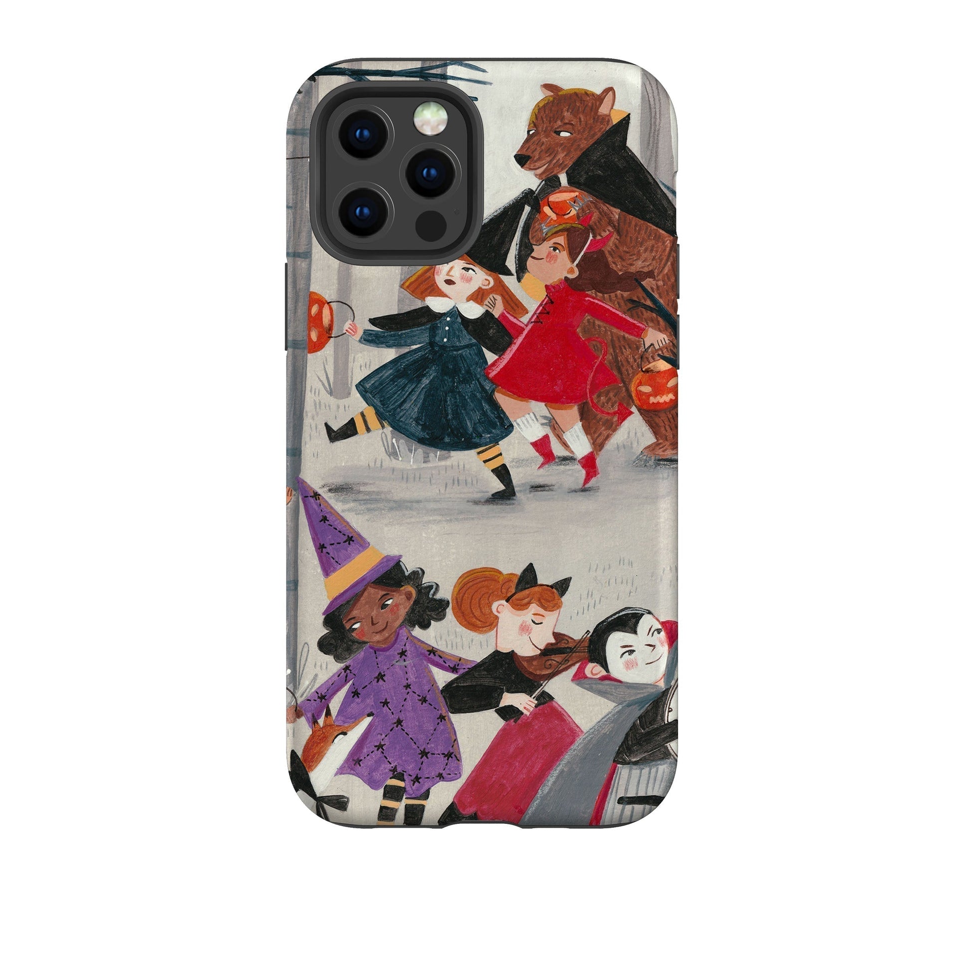 iPhone phone case-Halloween By Caroline Bonne Muller-Product Details Raised bevel to protect screen from scratches. Impact resistant polycarbonate shell and shock absorbing inner TPU liner. Secure fit with design wrapping around side of the case and full access to ports. Compatible with Qi-standard wireless charging. Thickness 1/8 inch (3mm), weight 30g. Compatibility See drop down menu for options, please select the right case as we print to order.-Stringberry