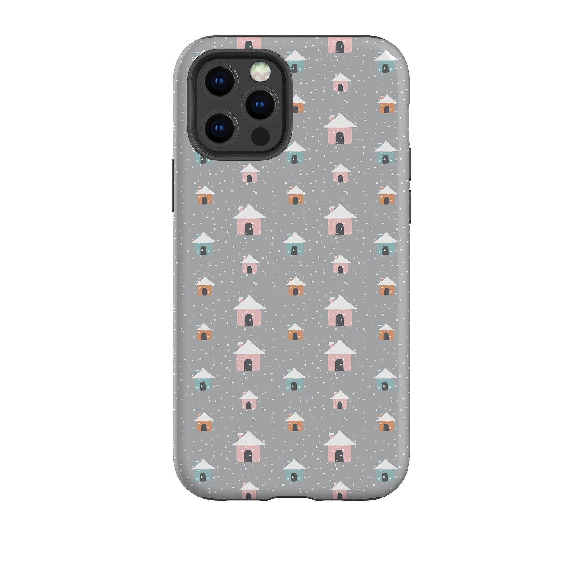iPhone phone case-House Pattern-Product Details Raised bevel to protect screen from scratches. Impact resistant polycarbonate shell and shock absorbing inner TPU liner. Secure fit with design wrapping around side of the case and full access to ports. Compatible with Qi-standard wireless charging. Thickness 1/8 inch (3mm), weight 30g. Compatibility See drop down menu for options, please select the right case as we print to order.-Stringberry