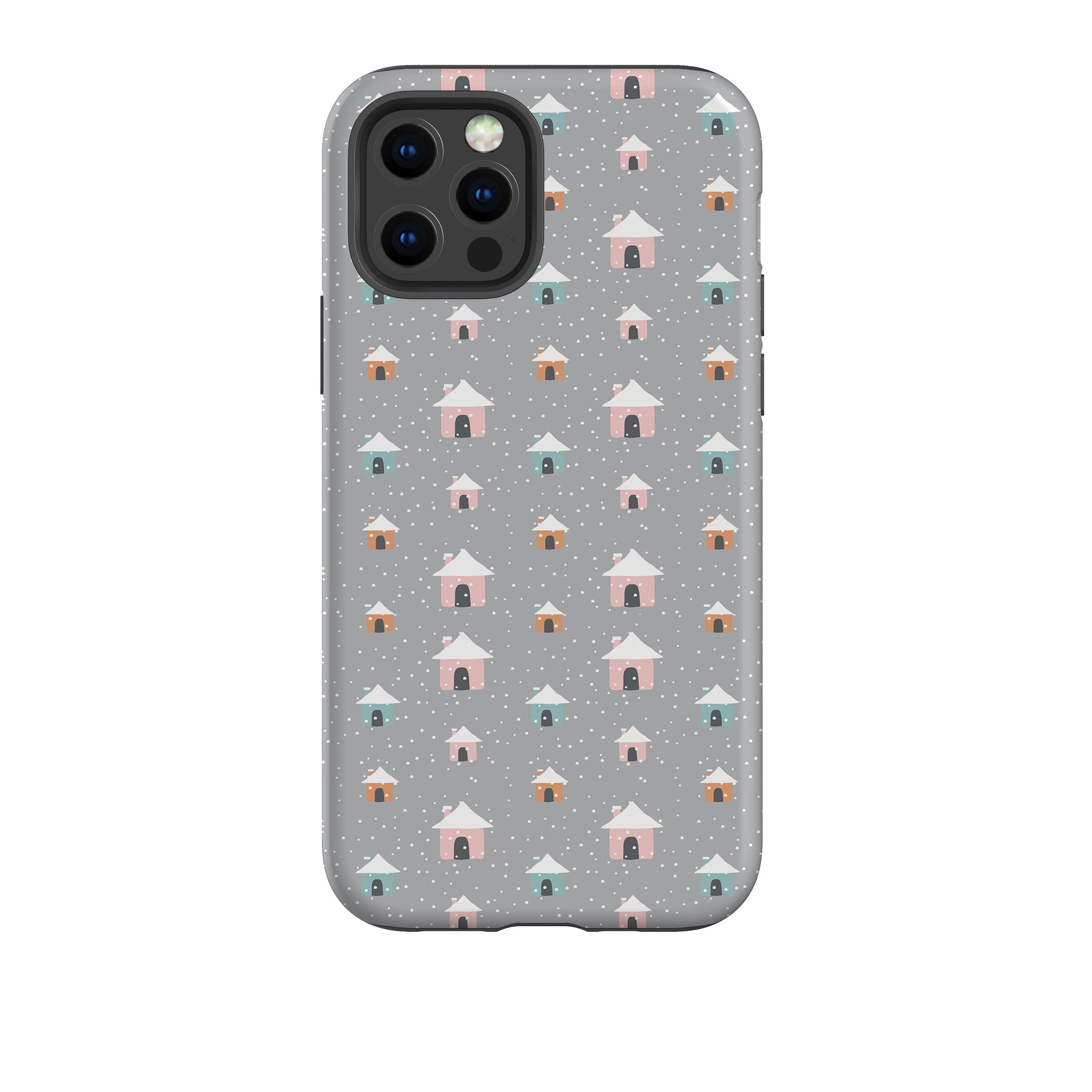 iPhone phone case-House Pattern-Product Details Raised bevel to protect screen from scratches. Impact resistant polycarbonate shell and shock absorbing inner TPU liner. Secure fit with design wrapping around side of the case and full access to ports. Compatible with Qi-standard wireless charging. Thickness 1/8 inch (3mm), weight 30g. Compatibility See drop down menu for options, please select the right case as we print to order.-Stringberry