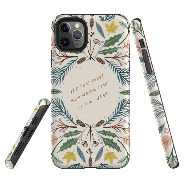 iPhone phone case-Most Wonderful Time By Bex Parkin-Product Details Raised bevel to protect screen from scratches. Impact resistant polycarbonate shell and shock absorbing inner TPU liner. Secure fit with design wrapping around side of the case and full access to ports. Compatible with Qi-standard wireless charging. Thickness 1/8 inch (3mm), weight 30g. Compatibility See drop down menu for options, please select the right case as we print to order.-Stringberry