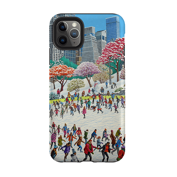 iPhone phone case-Newyork Skaters By Philip Hood-Product Details Raised bevel to protect screen from scratches. Impact resistant polycarbonate shell and shock absorbing inner TPU liner. Secure fit with design wrapping around side of the case and full access to ports. Compatible with Qi-standard wireless charging. Thickness 1/8 inch (3mm), weight 30g. Compatibility See drop down menu for options, please select the right case as we print to order.-Stringberry