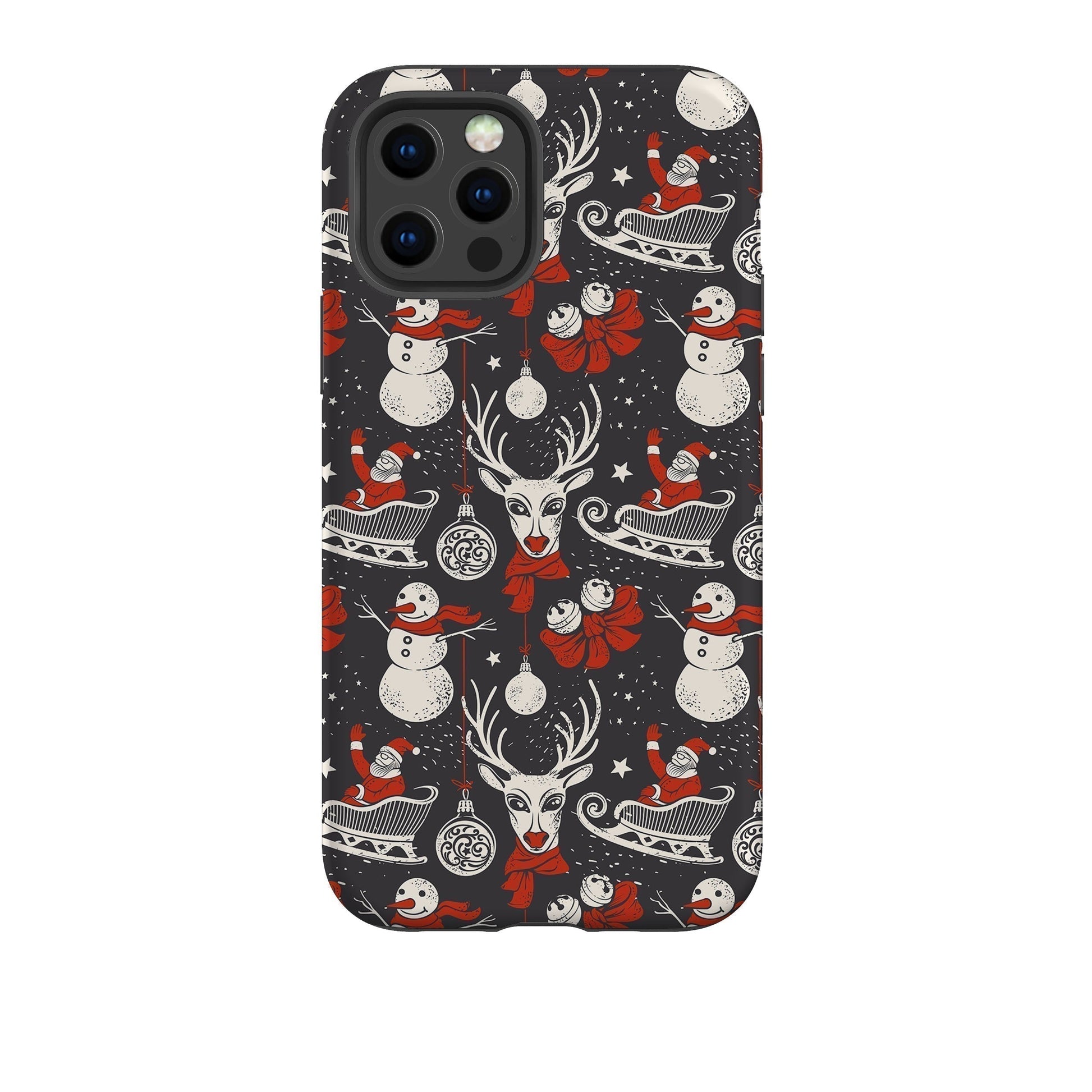 iPhone phone case-O Santa-Product Details Raised bevel to protect screen from scratches. Impact resistant polycarbonate shell and shock absorbing inner TPU liner. Secure fit with design wrapping around side of the case and full access to ports. Compatible with Qi-standard wireless charging. Thickness 1/8 inch (3mm), weight 30g. Compatibility See drop down menu for options, please select the right case as we print to order.-Stringberry