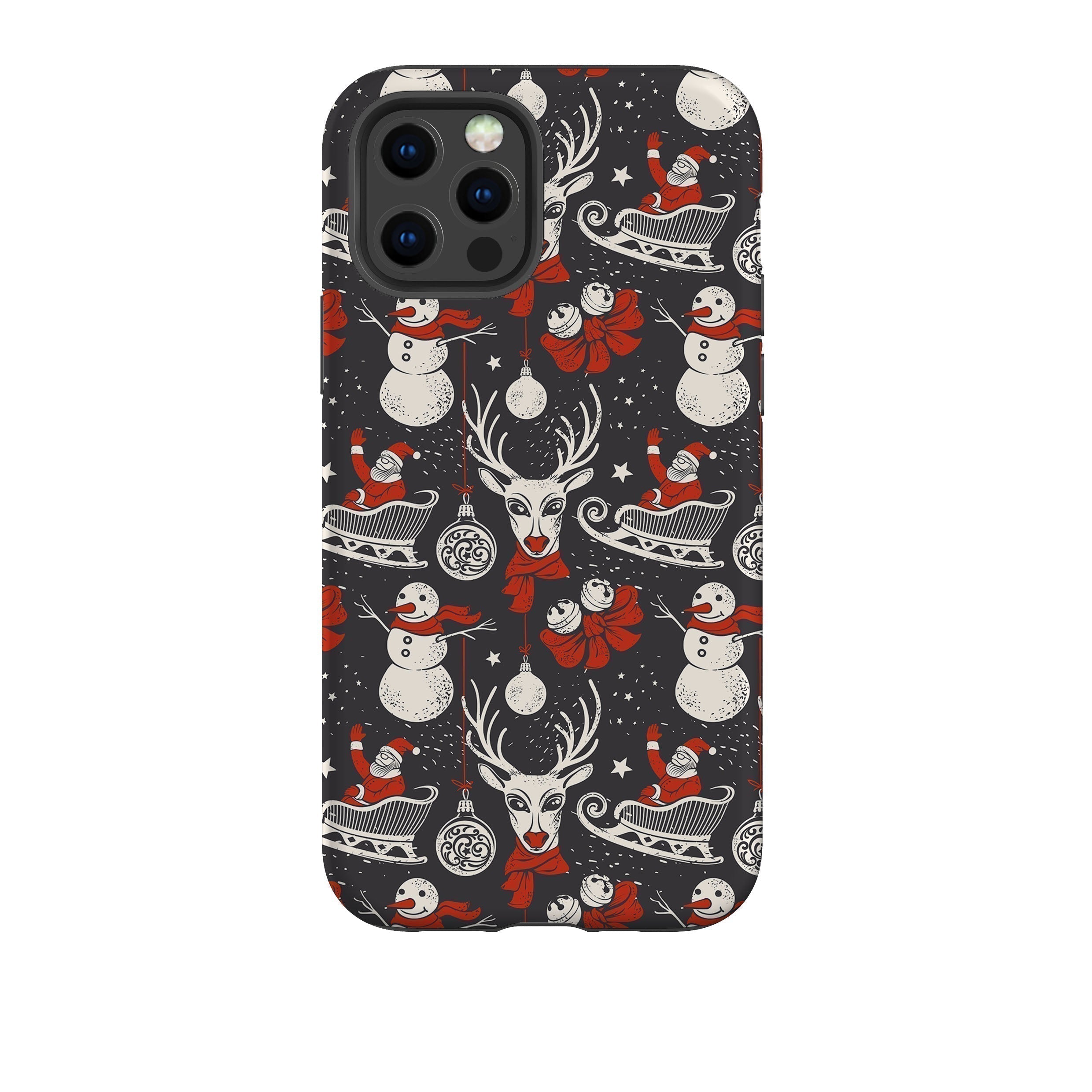 iPhone phone case-O Santa-Product Details Raised bevel to protect screen from scratches. Impact resistant polycarbonate shell and shock absorbing inner TPU liner. Secure fit with design wrapping around side of the case and full access to ports. Compatible with Qi-standard wireless charging. Thickness 1/8 inch (3mm), weight 30g. Compatibility See drop down menu for options, please select the right case as we print to order.-Stringberry