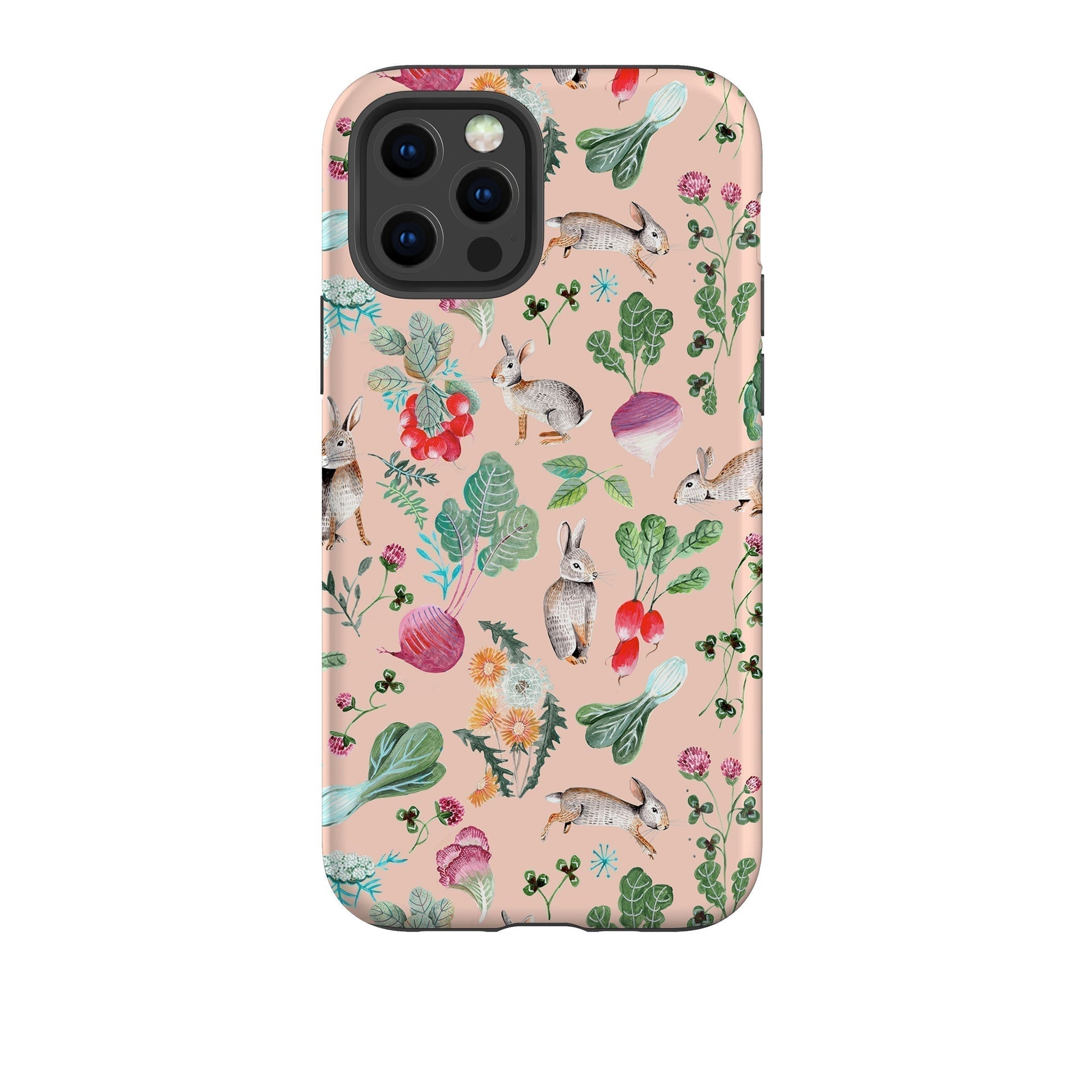 iPhone phone case-Rabbits By Caroline Bonne Muller-Product Details Raised bevel to protect screen from scratches. Impact resistant polycarbonate shell and shock absorbing inner TPU liner. Secure fit with design wrapping around side of the case and full access to ports. Compatible with Qi-standard wireless charging. Thickness 1/8 inch (3mm), weight 30g. Compatibility See drop down menu for options, please select the right case as we print to order.-Stringberry