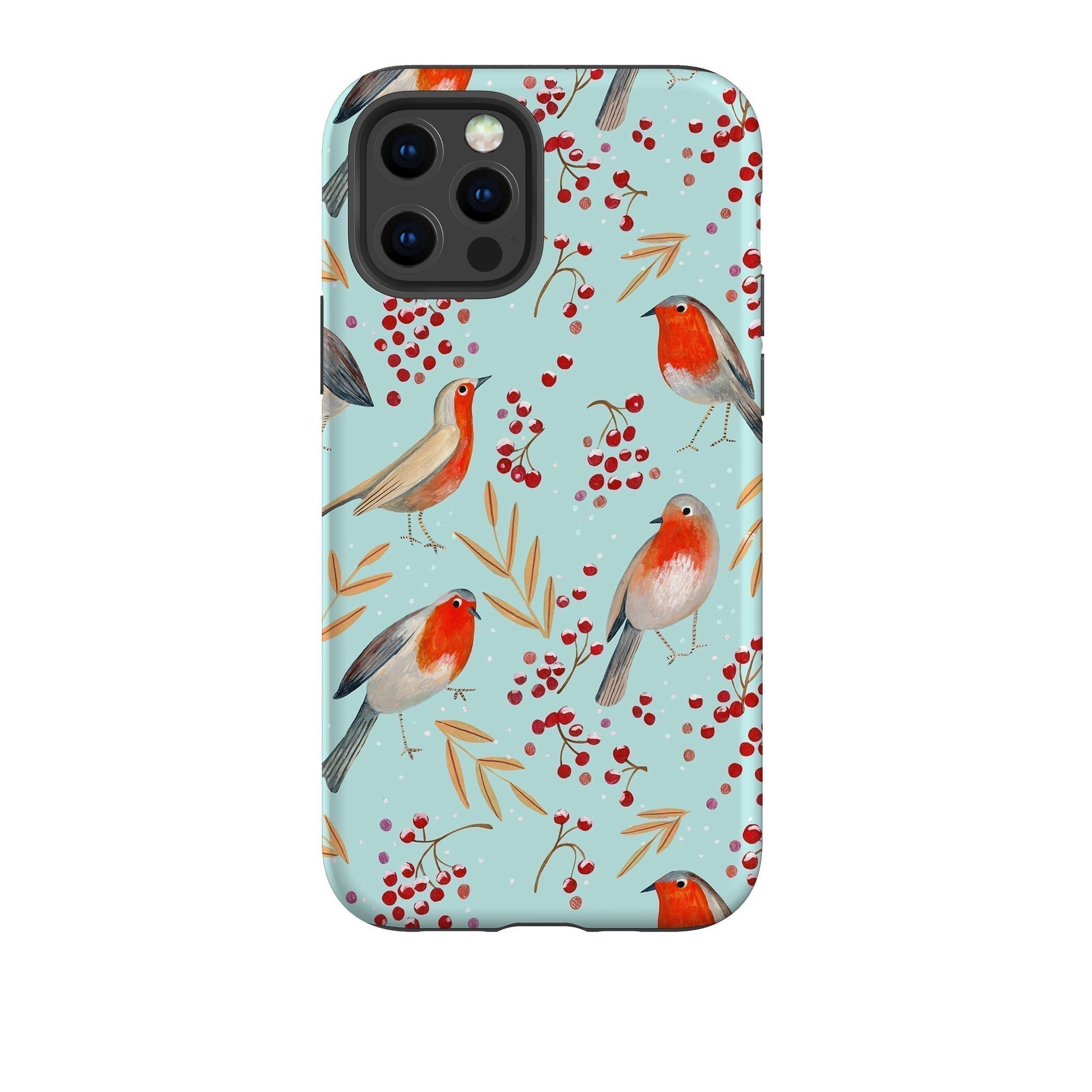 iPhone phone case-Robin By Caroline Bonne Muller-Product Details Raised bevel to protect screen from scratches. Impact resistant polycarbonate shell and shock absorbing inner TPU liner. Secure fit with design wrapping around side of the case and full access to ports. Compatible with Qi-standard wireless charging. Thickness 1/8 inch (3mm), weight 30g. Compatibility See drop down menu for options, please select the right case as we print to order.-Stringberry