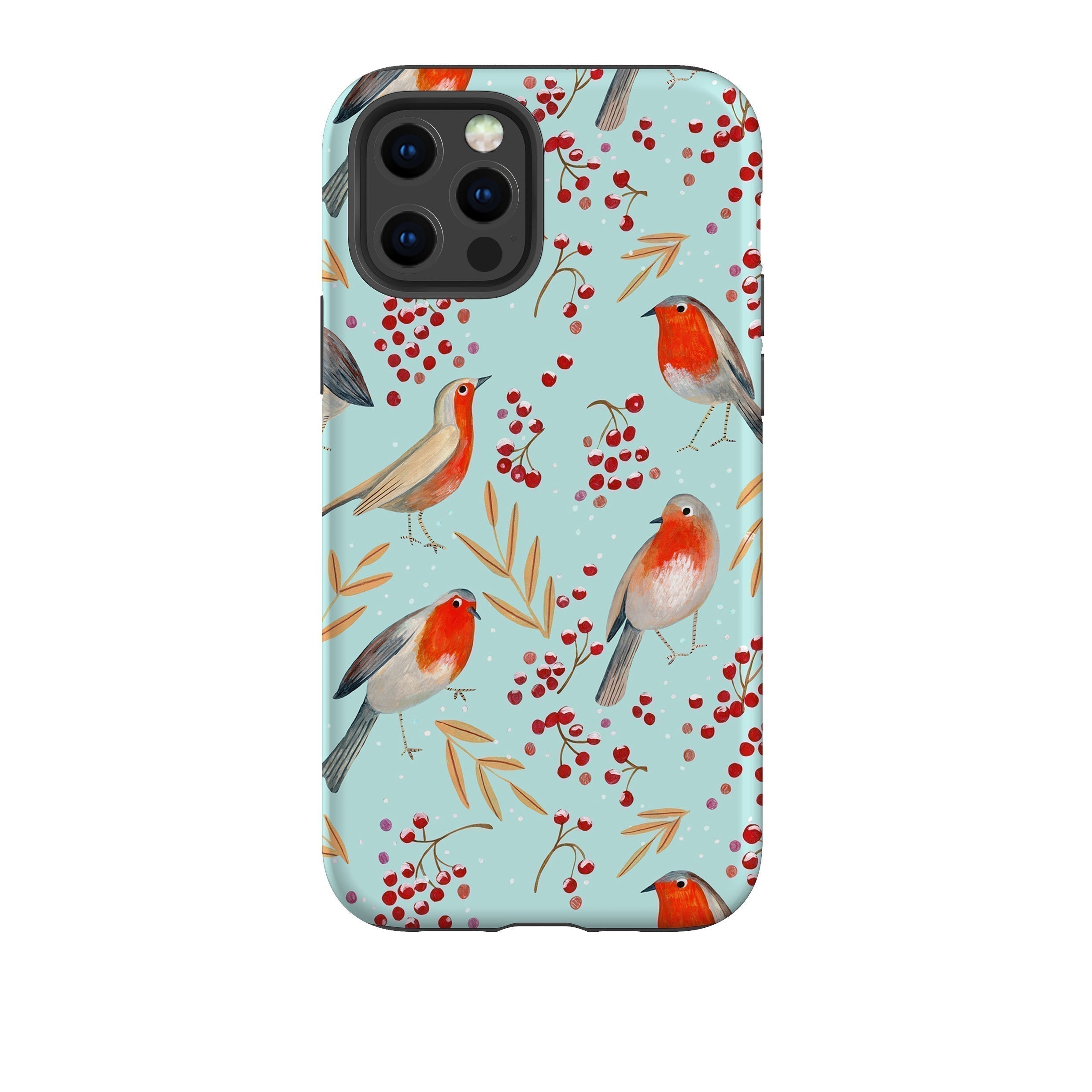 iPhone phone case-Robin By Caroline Bonne Muller-Product Details Raised bevel to protect screen from scratches. Impact resistant polycarbonate shell and shock absorbing inner TPU liner. Secure fit with design wrapping around side of the case and full access to ports. Compatible with Qi-standard wireless charging. Thickness 1/8 inch (3mm), weight 30g. Compatibility See drop down menu for options, please select the right case as we print to order.-Stringberry