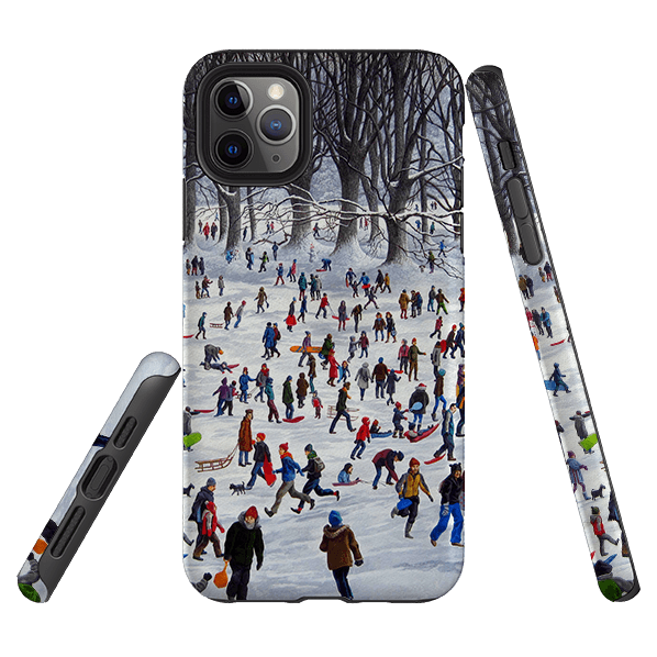 iPhone phone case-Snowtime By Philip Hood-Product Details Raised bevel to protect screen from scratches. Impact resistant polycarbonate shell and shock absorbing inner TPU liner. Secure fit with design wrapping around side of the case and full access to ports. Compatible with Qi-standard wireless charging. Thickness 1/8 inch (3mm), weight 30g. Compatibility See drop down menu for options, please select the right case as we print to order.-Stringberry