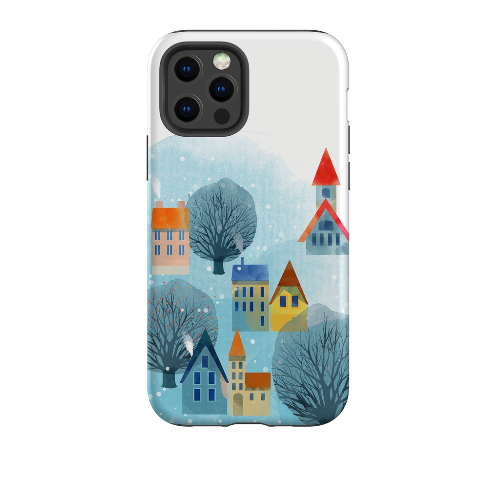 iPhone phone case-Snowy Hills-Product Details Raised bevel to protect screen from scratches. Impact resistant polycarbonate shell and shock absorbing inner TPU liner. Secure fit with design wrapping around side of the case and full access to ports. Compatible with Qi-standard wireless charging. Thickness 1/8 inch (3mm), weight 30g. Compatibility See drop down menu for options, please select the right case as we print to order.-Stringberry