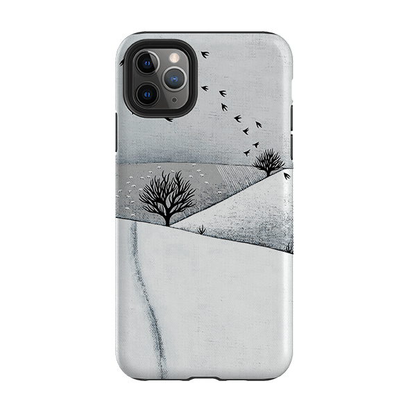 iPhone phone case-Snowy Landscape By Natasha Newton-Product Details Raised bevel to protect screen from scratches. Impact resistant polycarbonate shell and shock absorbing inner TPU liner. Secure fit with design wrapping around side of the case and full access to ports. Compatible with Qi-standard wireless charging. Thickness 1/8 inch (3mm), weight 30g. Compatibility See drop down menu for options, please select the right case as we print to order.-Stringberry