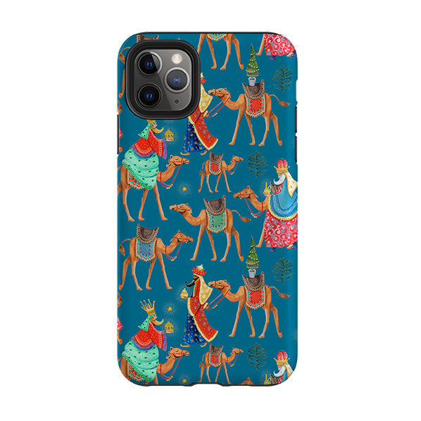 iPhone phone case-Three Kings By Catherine Rowe-Product Details Raised bevel to protect screen from scratches. Impact resistant polycarbonate shell and shock absorbing inner TPU liner. Secure fit with design wrapping around side of the case and full access to ports. Compatible with Qi-standard wireless charging. Thickness 1/8 inch (3mm), weight 30g. Compatibility See drop down menu for options, please select the right case as we print to order.-Stringberry