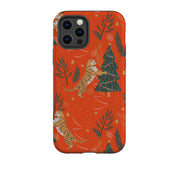 iPhone phone case-Wild Xmas-Product Details Raised bevel to protect screen from scratches. Impact resistant polycarbonate shell and shock absorbing inner TPU liner. Secure fit with design wrapping around side of the case and full access to ports. Compatible with Qi-standard wireless charging. Thickness 1/8 inch (3mm), weight 30g. Compatibility See drop down menu for options, please select the right case as we print to order.-Stringberry