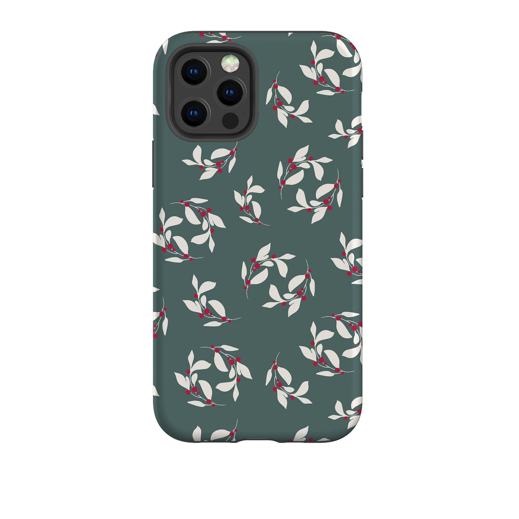 iPhone phone case-Winter Floral-Product Details Raised bevel to protect screen from scratches. Impact resistant polycarbonate shell and shock absorbing inner TPU liner. Secure fit with design wrapping around side of the case and full access to ports. Compatible with Qi-standard wireless charging. Thickness 1/8 inch (3mm), weight 30g. Compatibility See drop down menu for options, please select the right case as we print to order.-Stringberry