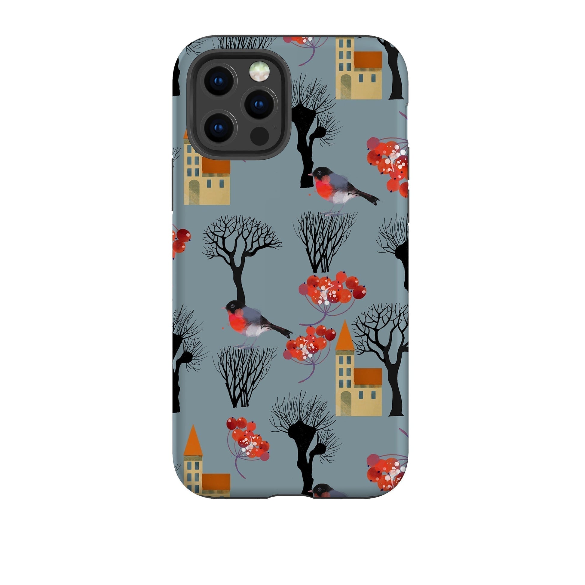 iPhone phone case-Winter Landscape-Product Details Raised bevel to protect screen from scratches. Impact resistant polycarbonate shell and shock absorbing inner TPU liner. Secure fit with design wrapping around side of the case and full access to ports. Compatible with Qi-standard wireless charging. Thickness 1/8 inch (3mm), weight 30g. Compatibility See drop down menu for options, please select the right case as we print to order.-Stringberry