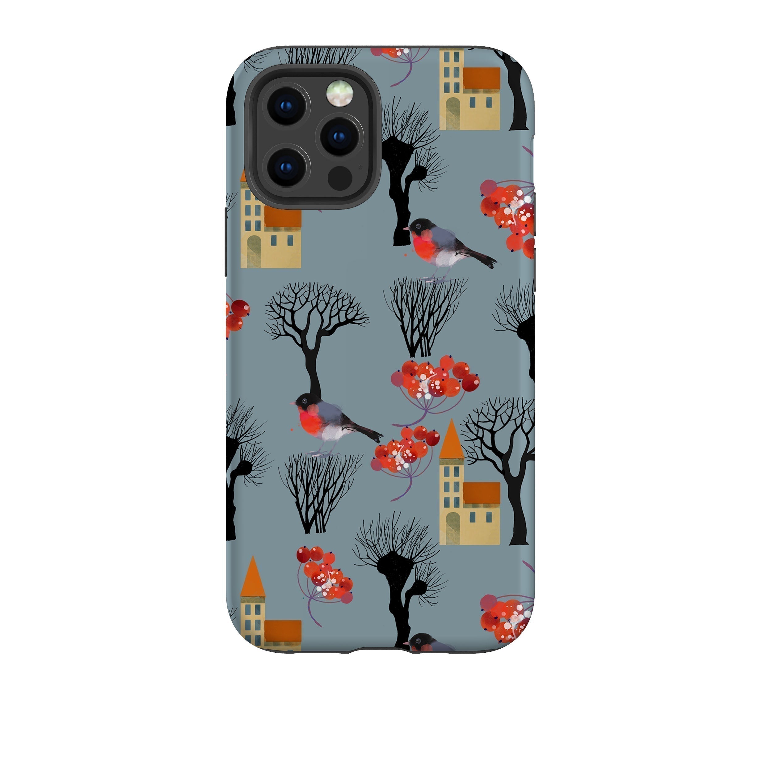 iPhone phone case-Winter Landscape-Product Details Raised bevel to protect screen from scratches. Impact resistant polycarbonate shell and shock absorbing inner TPU liner. Secure fit with design wrapping around side of the case and full access to ports. Compatible with Qi-standard wireless charging. Thickness 1/8 inch (3mm), weight 30g. Compatibility See drop down menu for options, please select the right case as we print to order.-Stringberry
