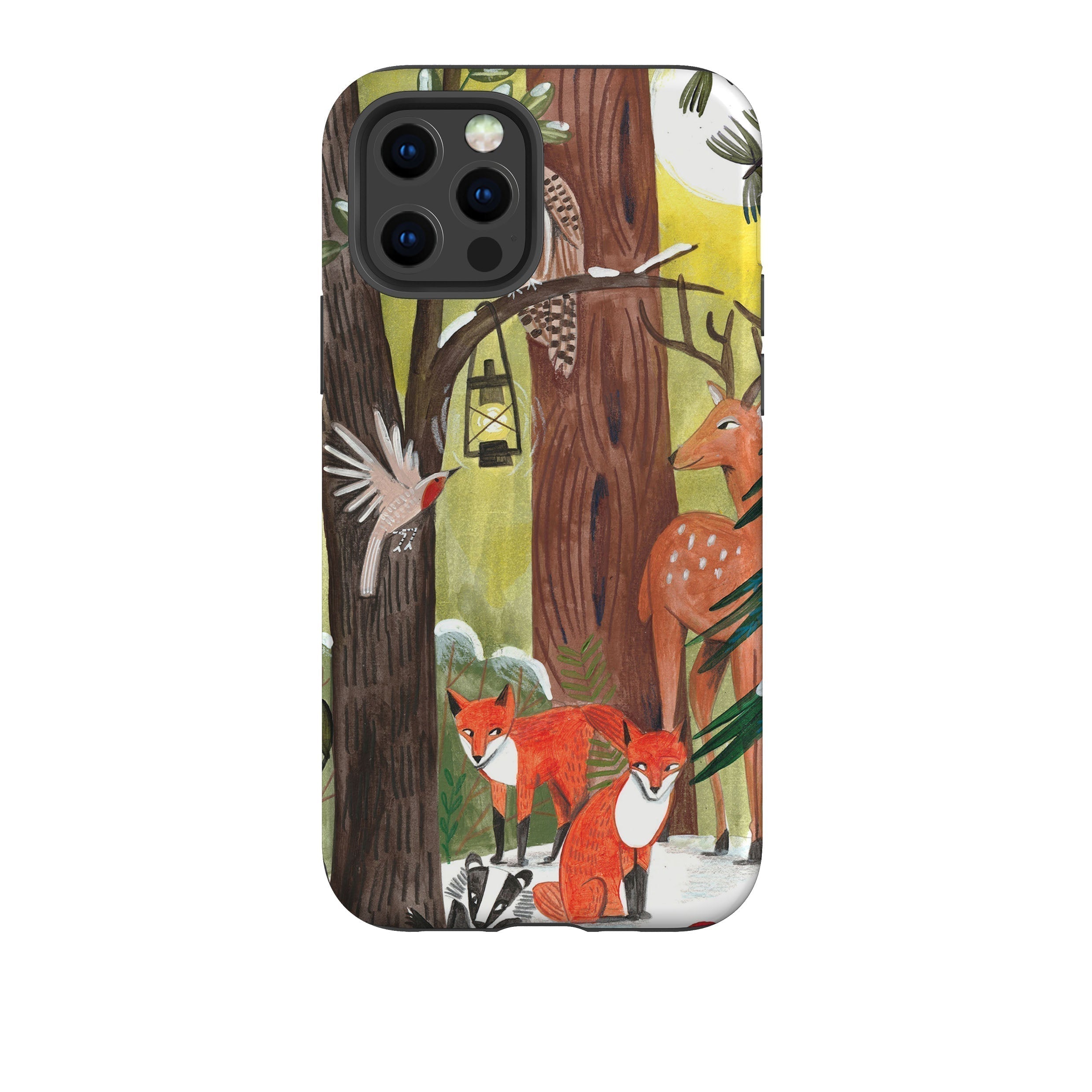 iPhone phone case-Winter Wonderland By Caroline Bonne Muller-Product Details Raised bevel to protect screen from scratches. Impact resistant polycarbonate shell and shock absorbing inner TPU liner. Secure fit with design wrapping around side of the case and full access to ports. Compatible with Qi-standard wireless charging. Thickness 1/8 inch (3mm), weight 30g. Compatibility See drop down menu for options, please select the right case as we print to order.-Stringberry