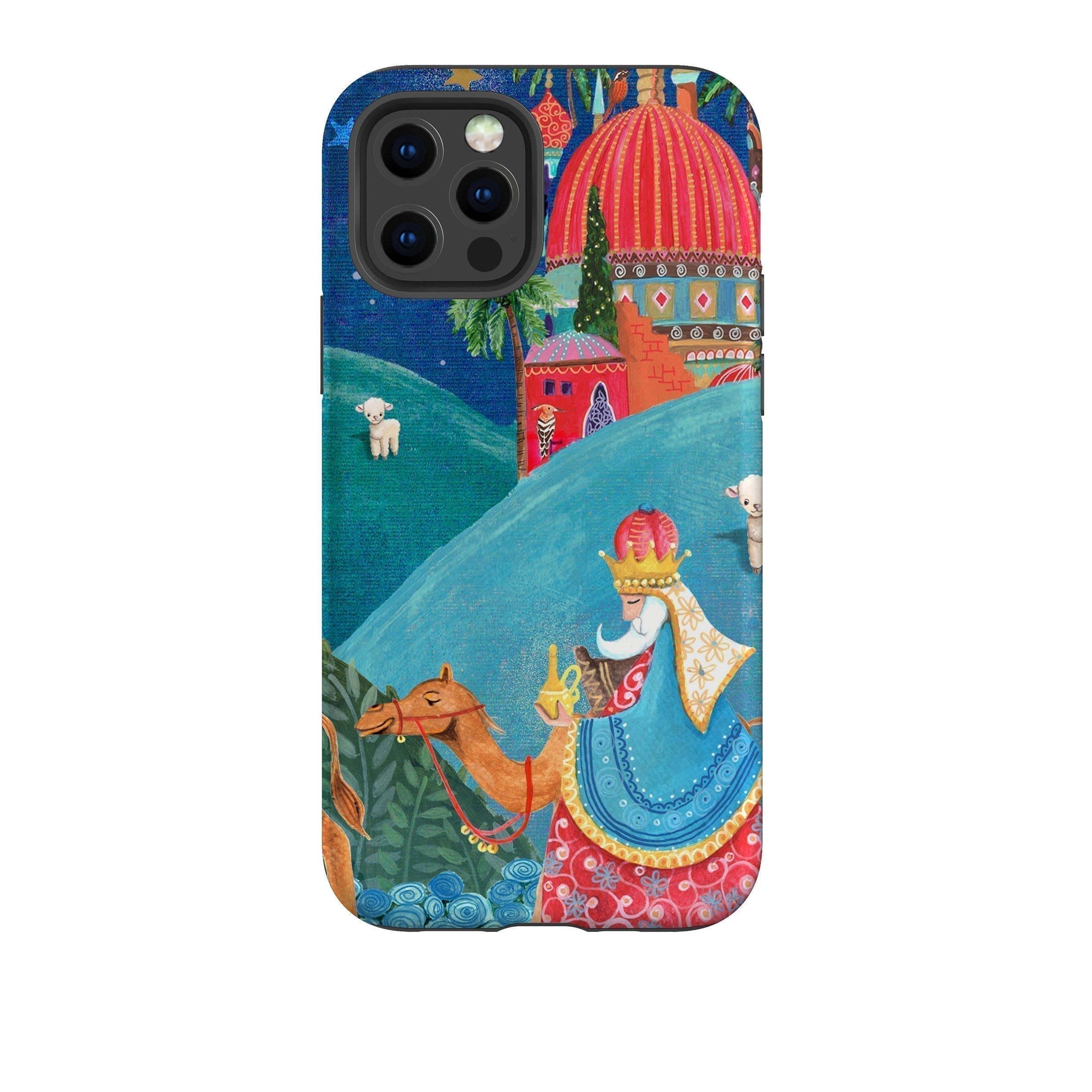 iPhone phone case-Wiseman By Caroline Bonne Muller-Product Details Raised bevel to protect screen from scratches. Impact resistant polycarbonate shell and shock absorbing inner TPU liner. Secure fit with design wrapping around side of the case and full access to ports. Compatible with Qi-standard wireless charging. Thickness 1/8 inch (3mm), weight 30g. Compatibility See drop down menu for options, please select the right case as we print to order.-Stringberry