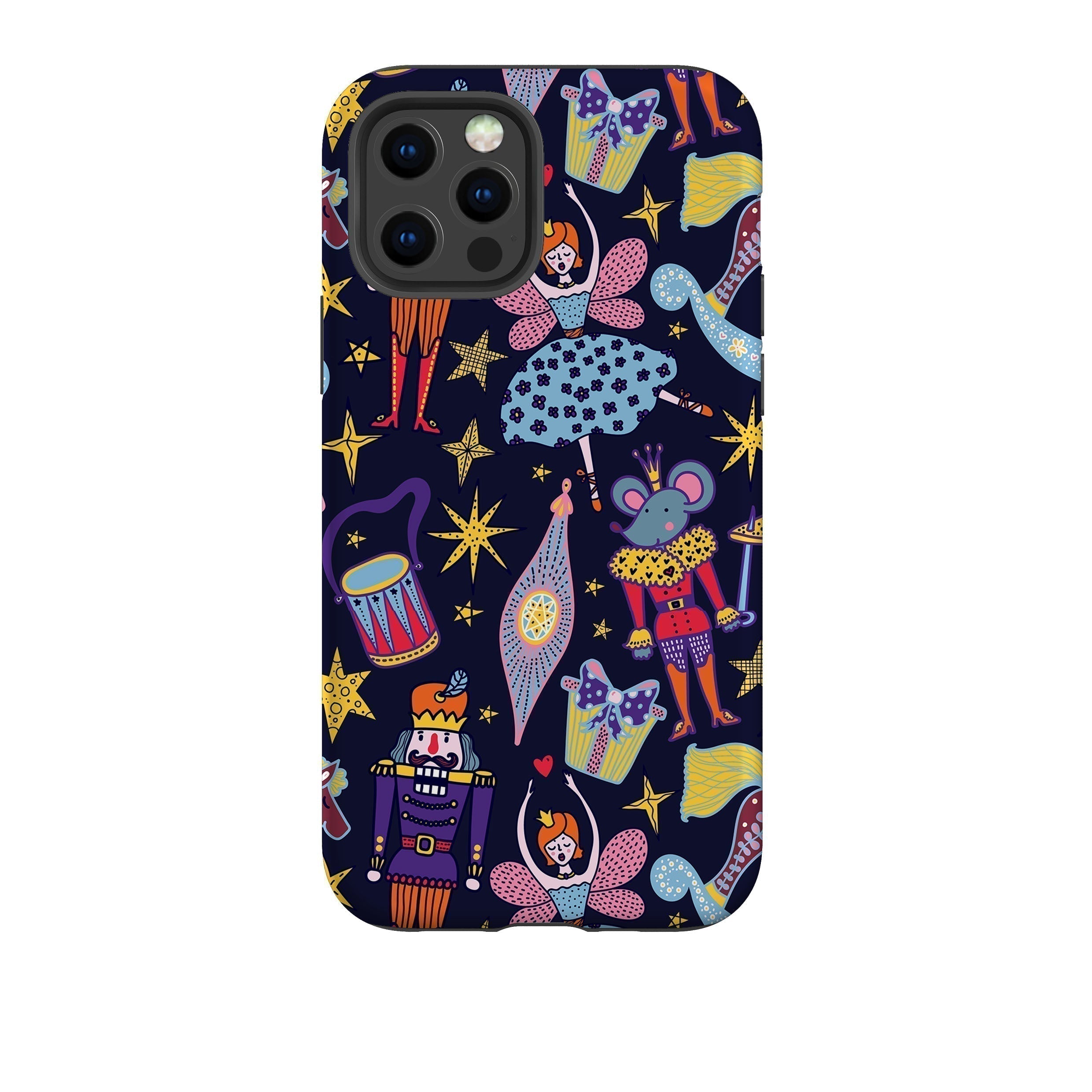 iPhone phone case-Xmas Kitsch II-Product Details Raised bevel to protect screen from scratches. Impact resistant polycarbonate shell and shock absorbing inner TPU liner. Secure fit with design wrapping around side of the case and full access to ports. Compatible with Qi-standard wireless charging. Thickness 1/8 inch (3mm), weight 30g. Compatibility See drop down menu for options, please select the right case as we print to order.-Stringberry