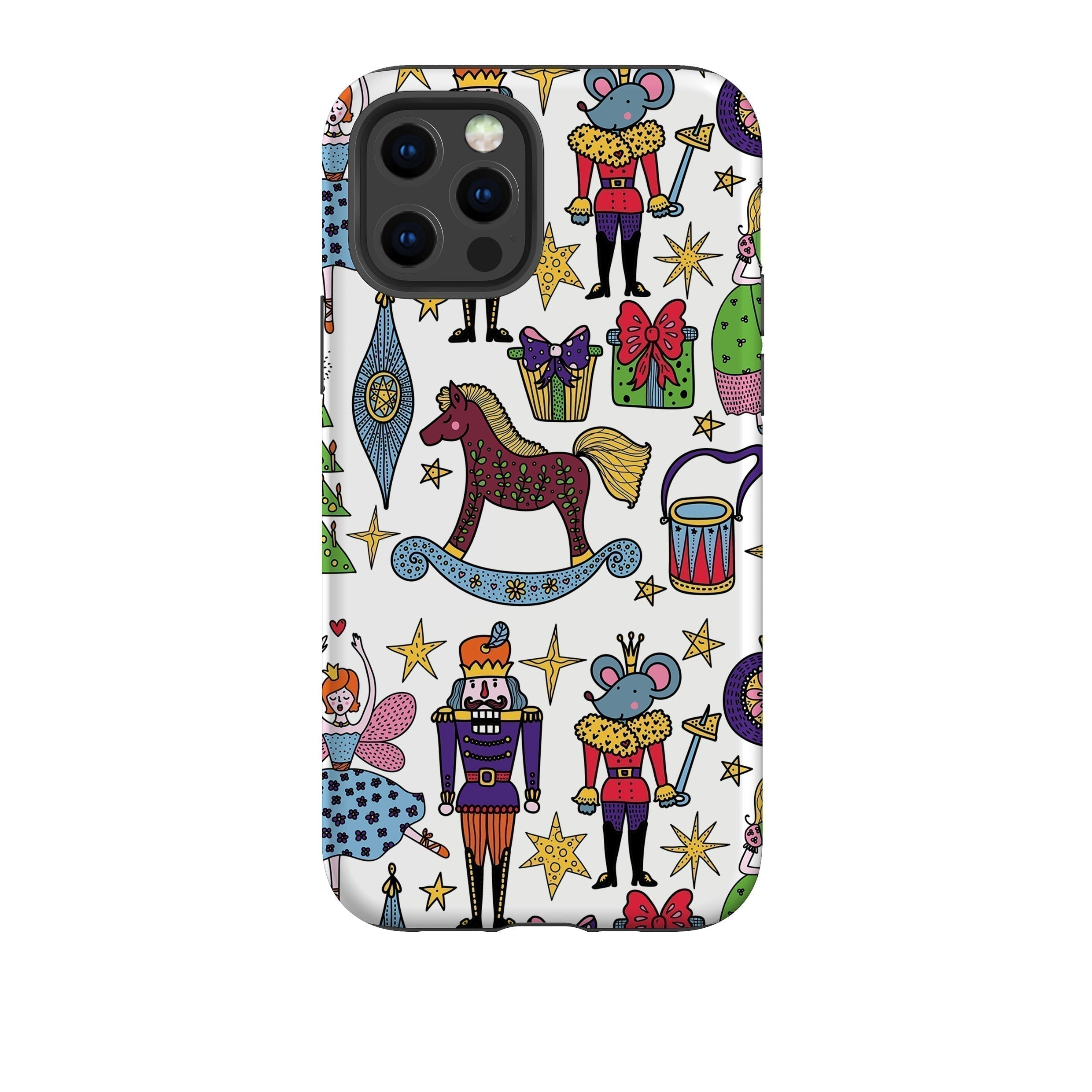 iPhone phone case-Xmas Kitsch III-Product Details Raised bevel to protect screen from scratches. Impact resistant polycarbonate shell and shock absorbing inner TPU liner. Secure fit with design wrapping around side of the case and full access to ports. Compatible with Qi-standard wireless charging. Thickness 1/8 inch (3mm), weight 30g. Compatibility See drop down menu for options, please select the right case as we print to order.-Stringberry