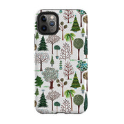 iPhone phone case-Xmas Trees By Katherine Quinn-Product Details Raised bevel to protect screen from scratches. Impact resistant polycarbonate shell and shock absorbing inner TPU liner. Secure fit with design wrapping around side of the case and full access to ports. Compatible with Qi-standard wireless charging. Thickness 1/8 inch (3mm), weight 30g. Compatibility See drop down menu for options, please select the right case as we print to order.-Stringberry