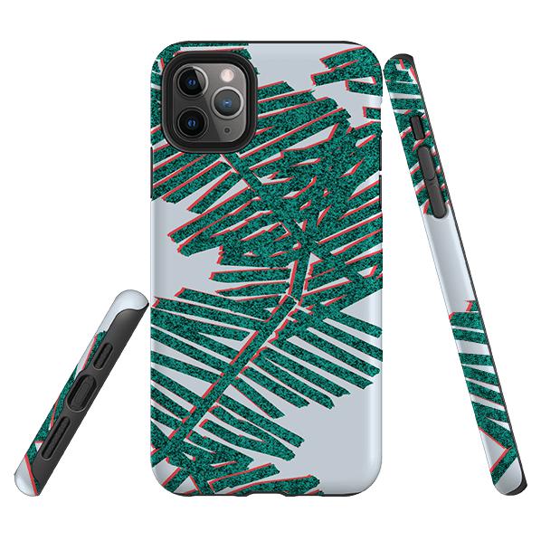 iPhone phone case-Afternoon Palm By Kitty Joseph-Product Details Raised bevel to protect screen from scratches. Impact resistant polycarbonate shell and shock absorbing inner TPU liner. Secure fit with design wrapping around side of the case and full access to ports. Compatible with Qi-standard wireless charging. Thickness 1/8 inch (3mm), weight 30g. Compatibility See drop down menu for options, please select the right case as we print to order.-Stringberry