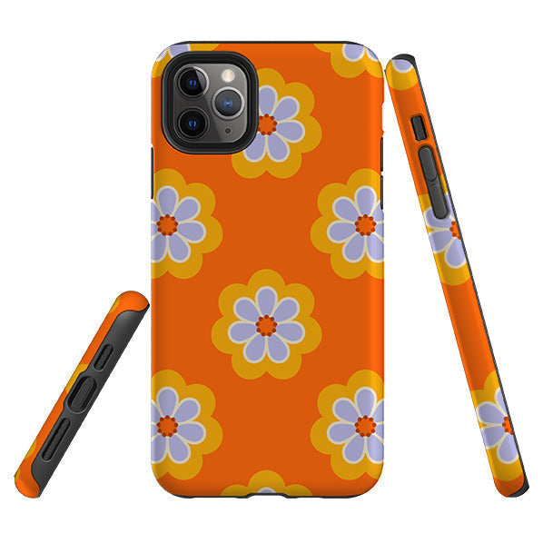 iPhone phone case-Amber Floral-Product Details Raised bevel to protect screen from scratches. Impact resistant polycarbonate shell and shock absorbing inner TPU liner. Secure fit with design wrapping around side of the case and full access to ports. Compatible with Qi-standard wireless charging. Thickness 1/8 inch (3mm), weight 30g. Compatibility See drop down menu for options, please select the right case as we print to order.-Stringberry