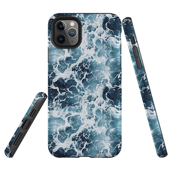 iPhone phone case-Aqua-Product Details Raised bevel to protect screen from scratches. Impact resistant polycarbonate shell and shock absorbing inner TPU liner. Secure fit with design wrapping around side of the case and full access to ports. Compatible with Qi-standard wireless charging. Thickness 1/8 inch (3mm), weight 30g. Compatibility See drop down menu for options, please select the right case as we print to order.-Stringberry