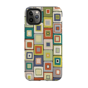 iPhone phone case-Atelier Blanket Squares Urbane By Sarah Campbell-Product Details Raised bevel to protect screen from scratches. Impact resistant polycarbonate shell and shock absorbing inner TPU liner. Secure fit with design wrapping around side of the case and full access to ports. Compatible with Qi-standard wireless charging. Thickness 1/8 inch (3mm), weight 30g. Compatibility See drop down menu for options, please select the right case as we print to order.-Stringberry