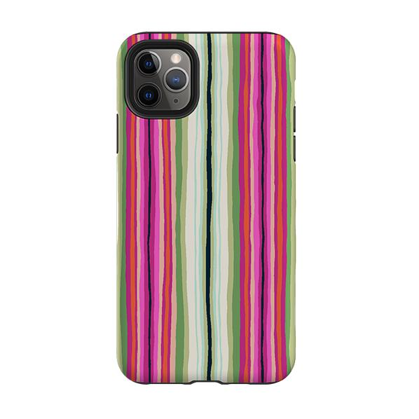iPhone phone case-Atelier Stripe Windflower By Sarah Campbell-Product Details Raised bevel to protect screen from scratches. Impact resistant polycarbonate shell and shock absorbing inner TPU liner. Secure fit with design wrapping around side of the case and full access to ports. Compatible with Qi-standard wireless charging. Thickness 1/8 inch (3mm), weight 30g. Compatibility See drop down menu for options, please select the right case as we print to order.-Stringberry