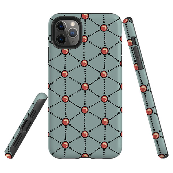 iPhone phone case-Atomic By Cressida Bell-Product Details Raised bevel to protect screen from scratches. Impact resistant polycarbonate shell and shock absorbing inner TPU liner. Secure fit with design wrapping around side of the case and full access to ports. Compatible with Qi-standard wireless charging. Thickness 1/8 inch (3mm), weight 30g. Compatibility See drop down menu for options, please select the right case as we print to order.-Stringberry