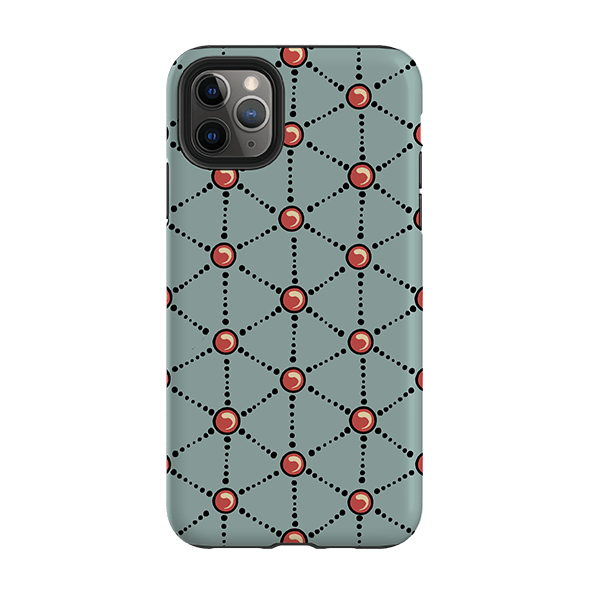 iPhone phone case-Atomic By Cressida Bell-Product Details Raised bevel to protect screen from scratches. Impact resistant polycarbonate shell and shock absorbing inner TPU liner. Secure fit with design wrapping around side of the case and full access to ports. Compatible with Qi-standard wireless charging. Thickness 1/8 inch (3mm), weight 30g. Compatibility See drop down menu for options, please select the right case as we print to order.-Stringberry