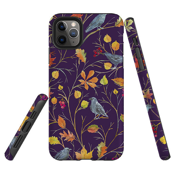 iPhone phone case-Autumn Pattern By Elisabeth Haager-Product Details Raised bevel to protect screen from scratches. Impact resistant polycarbonate shell and shock absorbing inner TPU liner. Secure fit with design wrapping around side of the case and full access to ports. Compatible with Qi-standard wireless charging. Thickness 1/8 inch (3mm), weight 30g. Compatibility See drop down menu for options, please select the right case as we print to order.-Stringberry