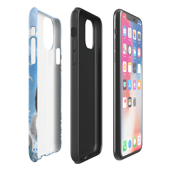 iPhone phone case-Beach Dog By Mary Stubberfield-Product Details Raised bevel to protect screen from scratches. Impact resistant polycarbonate shell and shock absorbing inner TPU liner. Secure fit with design wrapping around side of the case and full access to ports. Compatible with Qi-standard wireless charging. Thickness 1/8 inch (3mm), weight 30g. Compatibility See drop down menu for options, please select the right case as we print to order.-Stringberry