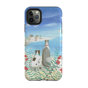 iPhone phone case-Beach Dogs By Mary Stubberfield-Product Details Raised bevel to protect screen from scratches. Impact resistant polycarbonate shell and shock absorbing inner TPU liner. Secure fit with design wrapping around side of the case and full access to ports. Compatible with Qi-standard wireless charging. Thickness 1/8 inch (3mm), weight 30g. Compatibility See drop down menu for options, please select the right case as we print to order.-Stringberry