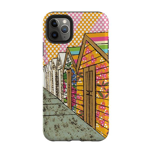 iPhone phone case-Beach Huts By Amelia Bowman-Product Details Raised bevel to protect screen from scratches. Impact resistant polycarbonate shell and shock absorbing inner TPU liner. Secure fit with design wrapping around side of the case and full access to ports. Compatible with Qi-standard wireless charging. Thickness 1/8 inch (3mm), weight 30g. Compatibility See drop down menu for options, please select the right case as we print to order.-Stringberry