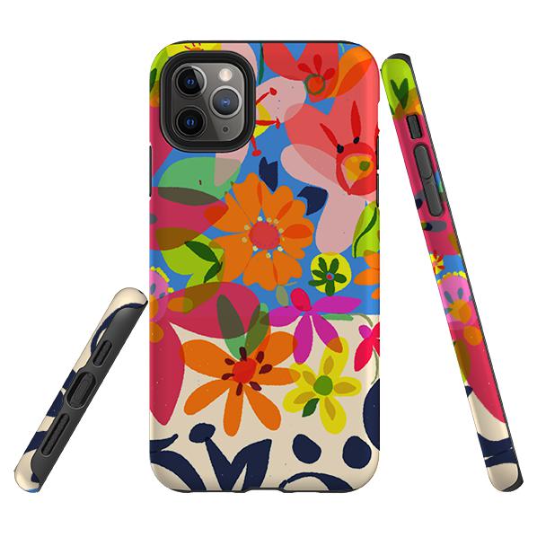 iPhone phone case-Beautiful Blooms By Sarah Campbell-Product Details Raised bevel to protect screen from scratches. Impact resistant polycarbonate shell and shock absorbing inner TPU liner. Secure fit with design wrapping around side of the case and full access to ports. Compatible with Qi-standard wireless charging. Thickness 1/8 inch (3mm), weight 30g. Compatibility See drop down menu for options, please select the right case as we print to order.-Stringberry