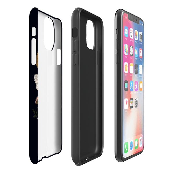 iPhone phone case-Bee By Jade Mosinski-Product Details Raised bevel to protect screen from scratches. Impact resistant polycarbonate shell and shock absorbing inner TPU liner. Secure fit with design wrapping around side of the case and full access to ports. Compatible with Qi-standard wireless charging. Thickness 1/8 inch (3mm), weight 30g. Compatibility See drop down menu for options, please select the right case as we print to order.-Stringberry