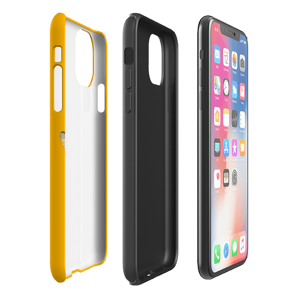 iPhone phone case-Bee I Honey-Product Details Raised bevel to protect screen from scratches. Impact resistant polycarbonate shell and shock absorbing inner TPU liner. Secure fit with design wrapping around side of the case and full access to ports. Compatible with Qi-standard wireless charging. Thickness 1/8 inch (3mm), weight 30g. Compatibility See drop down menu for options, please select the right case as we print to order.-Stringberry