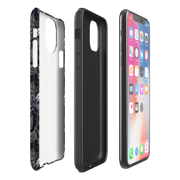 iPhone phone case-Belsay Pattern-Product Details Raised bevel to protect screen from scratches. Impact resistant polycarbonate shell and shock absorbing inner TPU liner. Secure fit with design wrapping around side of the case and full access to ports. Compatible with Qi-standard wireless charging. Thickness 1/8 inch (3mm), weight 30g. Compatibility See drop down menu for options, please select the right case as we print to order.-Stringberry