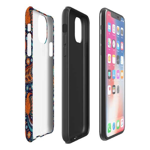 iPhone phone case-Bettyhill-Product Details Raised bevel to protect screen from scratches. Impact resistant polycarbonate shell and shock absorbing inner TPU liner. Secure fit with design wrapping around side of the case and full access to ports. Compatible with Qi-standard wireless charging. Thickness 1/8 inch (3mm), weight 30g. Compatibility See drop down menu for options, please select the right case as we print to order.-Stringberry